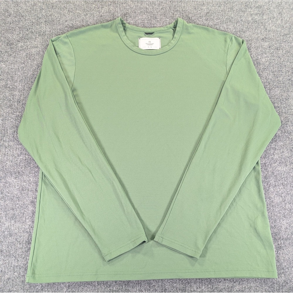 Reigning Champ Mens XL Green Long Sleeve Pique T-Shirt Made in Canada Raglan